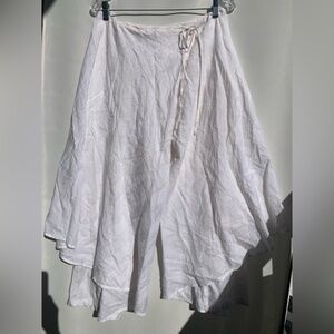 Designer Lilith white Culotte wrap cropped pants